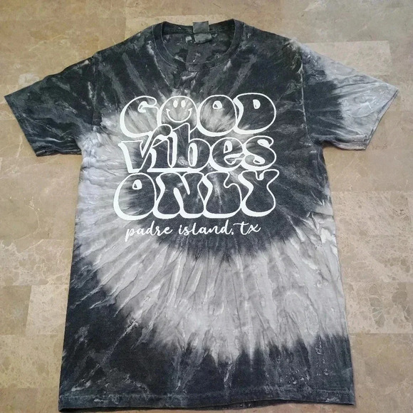 Good Vibes Only(Padre Island)Tie Dye Groovy Retro T-Shirt Size Small - Picture 1 of 6